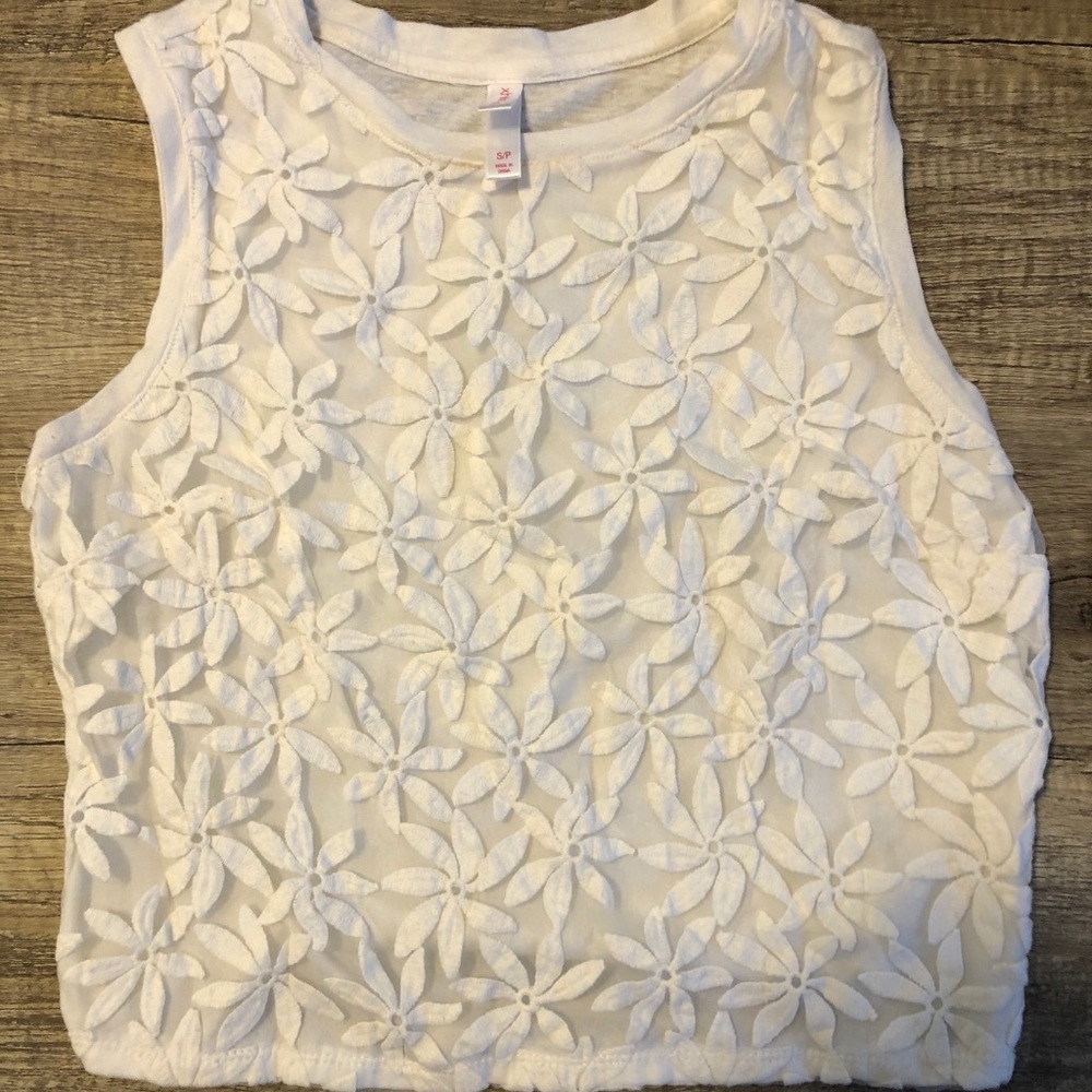 Xhilaration White Lace Crop Top